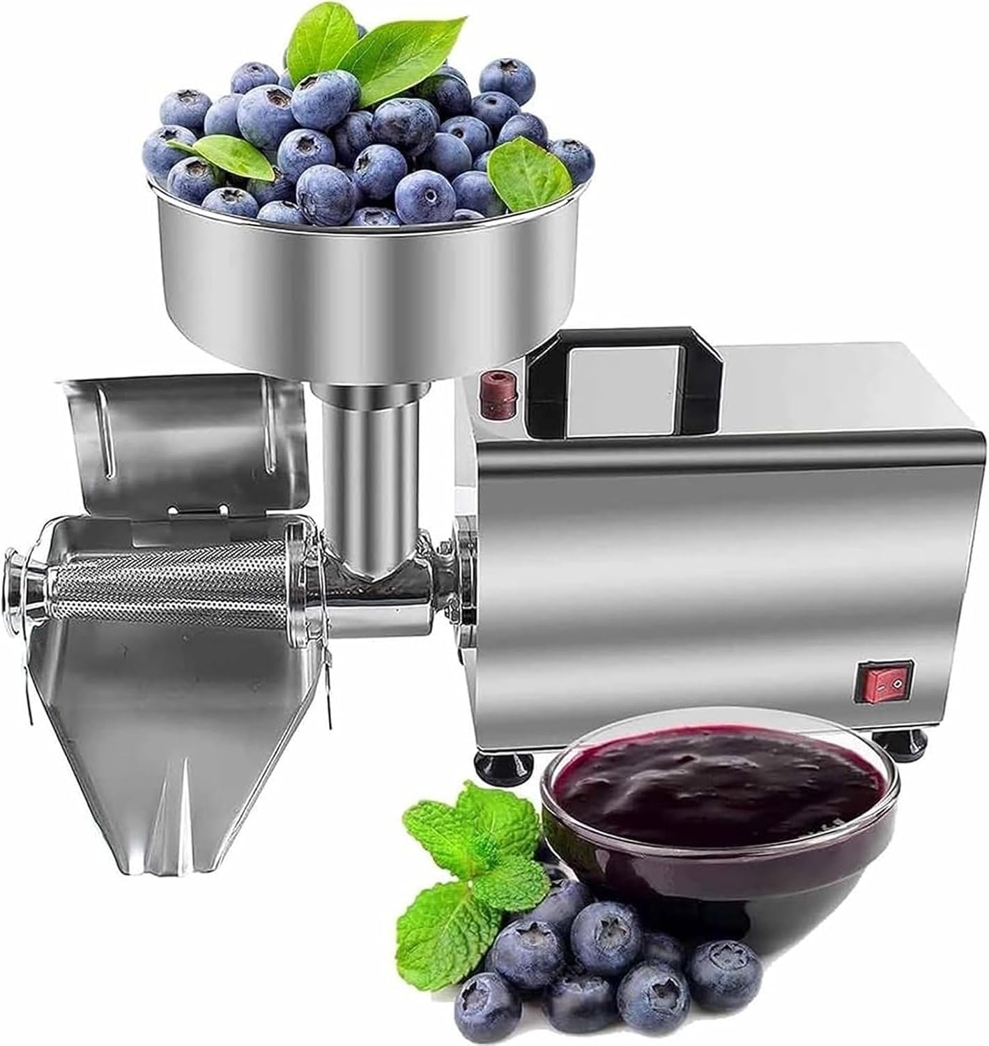 Commercial Electric Tomato Strainer Machine, Stainless Steel Food Milling Press Machine Sauce Maker, Jams & Sauces Squeezer Maker for Canning Tomato Purees Sauces