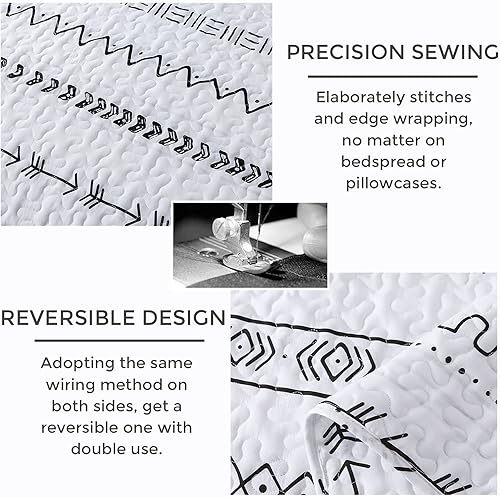 Miniatura 4 de Andency - Juego de edredón 104 x 90 pulgadas 3 piezas 1 edredón estilo bohemio y 2 fundas de almohada reversible de microfibra para todo el año