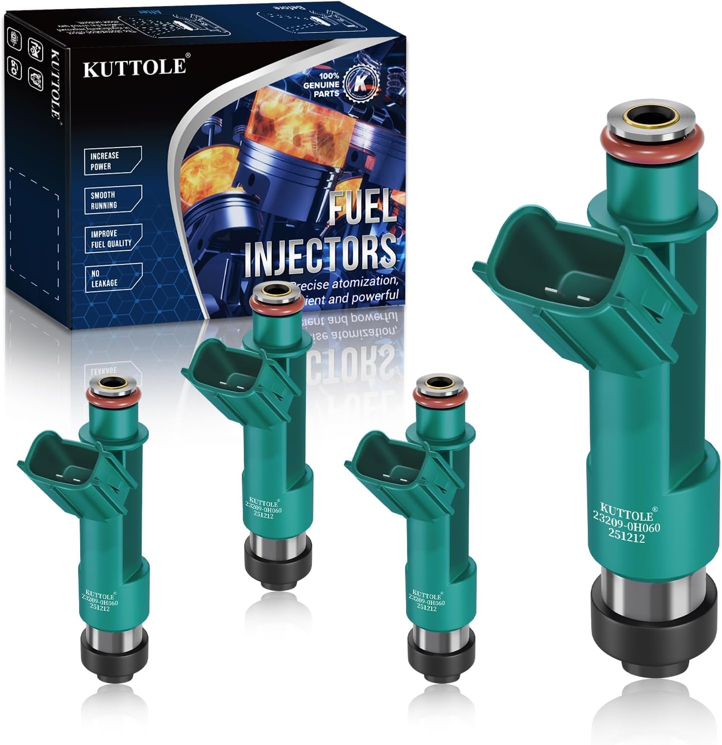 4 PCS Fuel Injectors Compatible with Toyota Camry Highlander RAV4 Solara Corolla Matrix 2.4L, Scion tC xB 2.4L, #OE Replaces 23250-28080, 23250-0H060, 23209-28080, 23209-0H060 Fuel Injector Sets