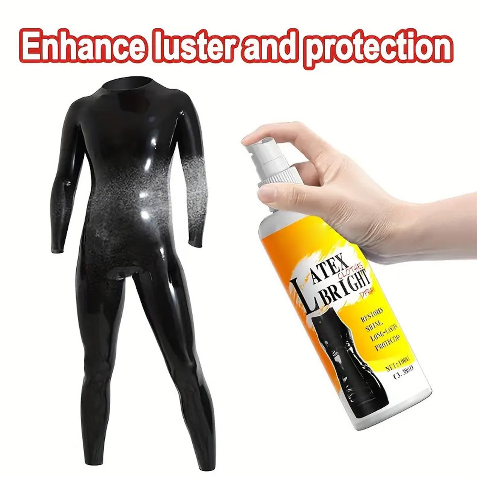 Spray in lattice lucido da 100 ml con asciugamano per la pulizia, effetto lucido permanente, rivestimento protettivo resistente all'umidità, per uso domestico, uso notturno, spray in lattice