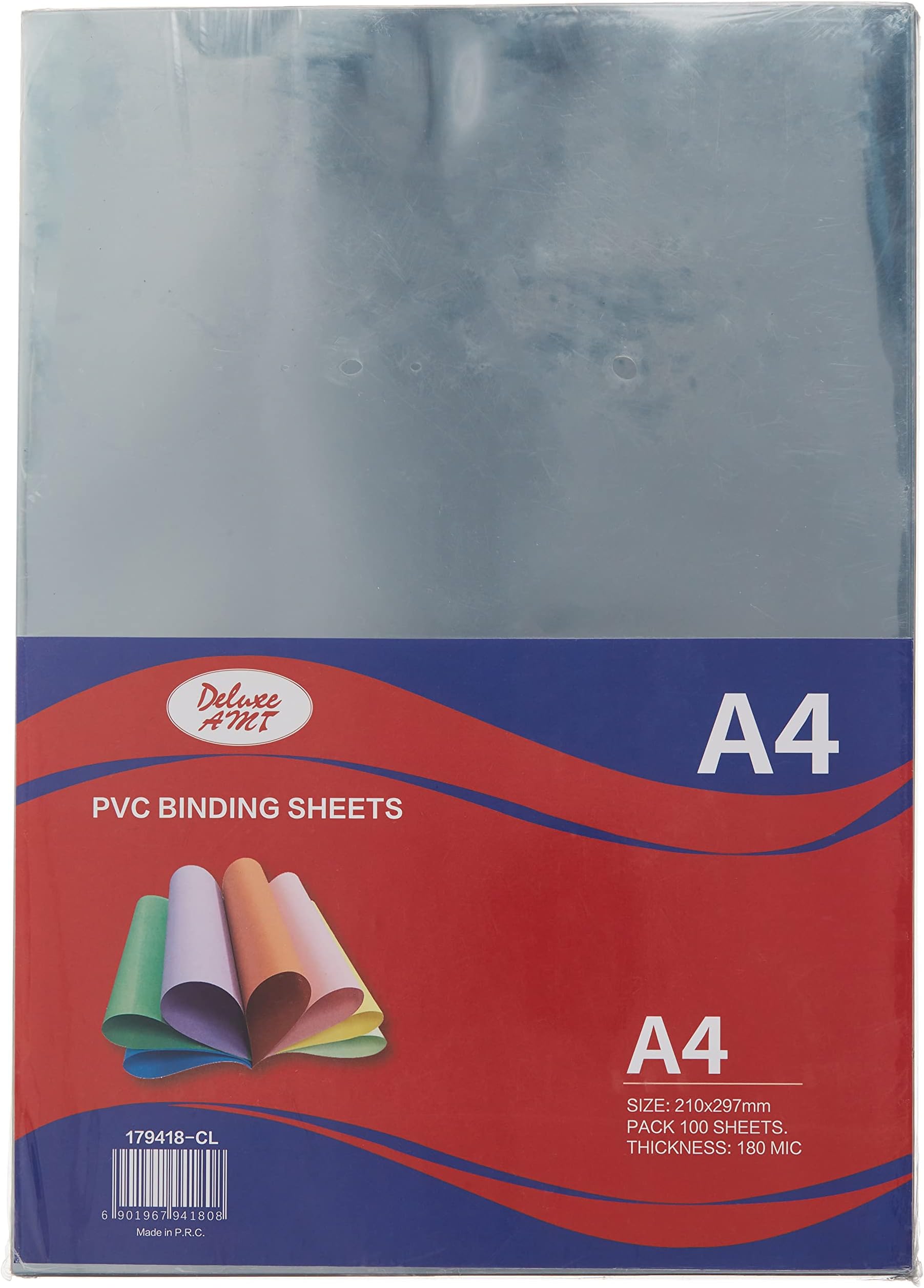 180 Micron Pvc A4 Binding Sheets Pack of 100 Clear