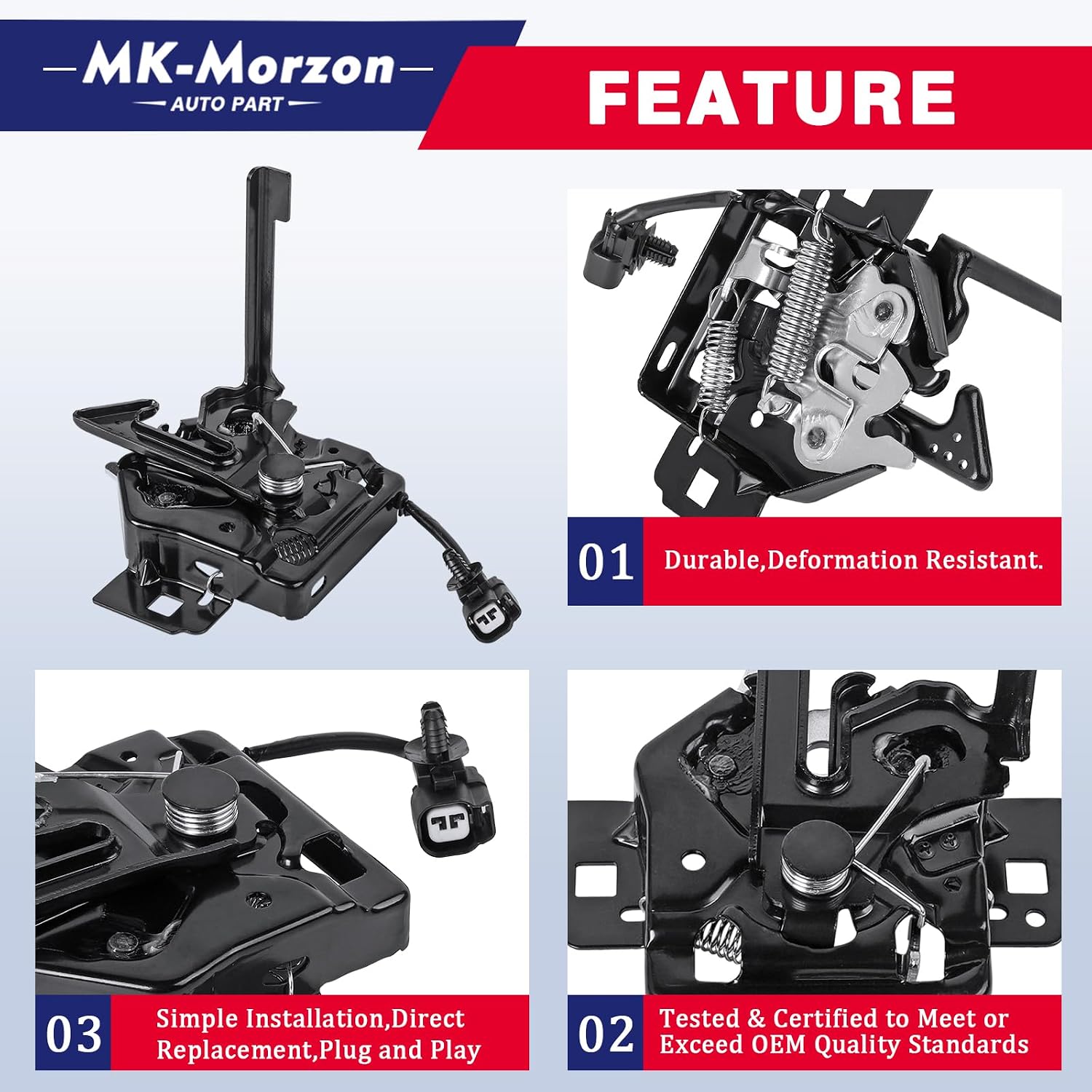 Front Hood Latch Lock Compatible with 2015-2020 Ford F150 Replaces# FL3Z-16700-B Engine Bonnet Lock Hood Lacth Assembly