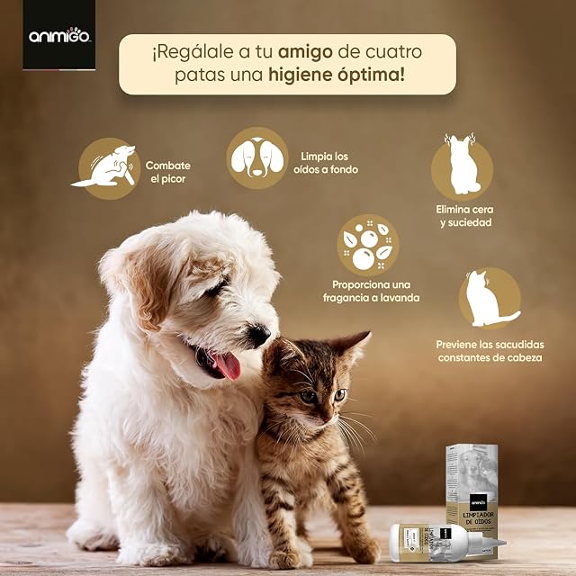 Foto 2 de 8 de Limpiador de Oídos Perros y Gatos 250ml en Gotas - Natural, con Aloe Vera y Lavanda, Sin Alcohol