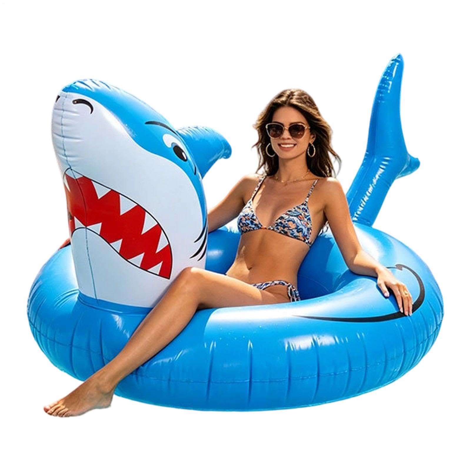 Kuehssn Shark Pool Float Adult, Swimming Pool Toy Inflatable Tube, Outdoor Tanning Floating Tubes, for Adults Summer Vacation Travel Beach Lake River Water Park Party Outdoor Backyard