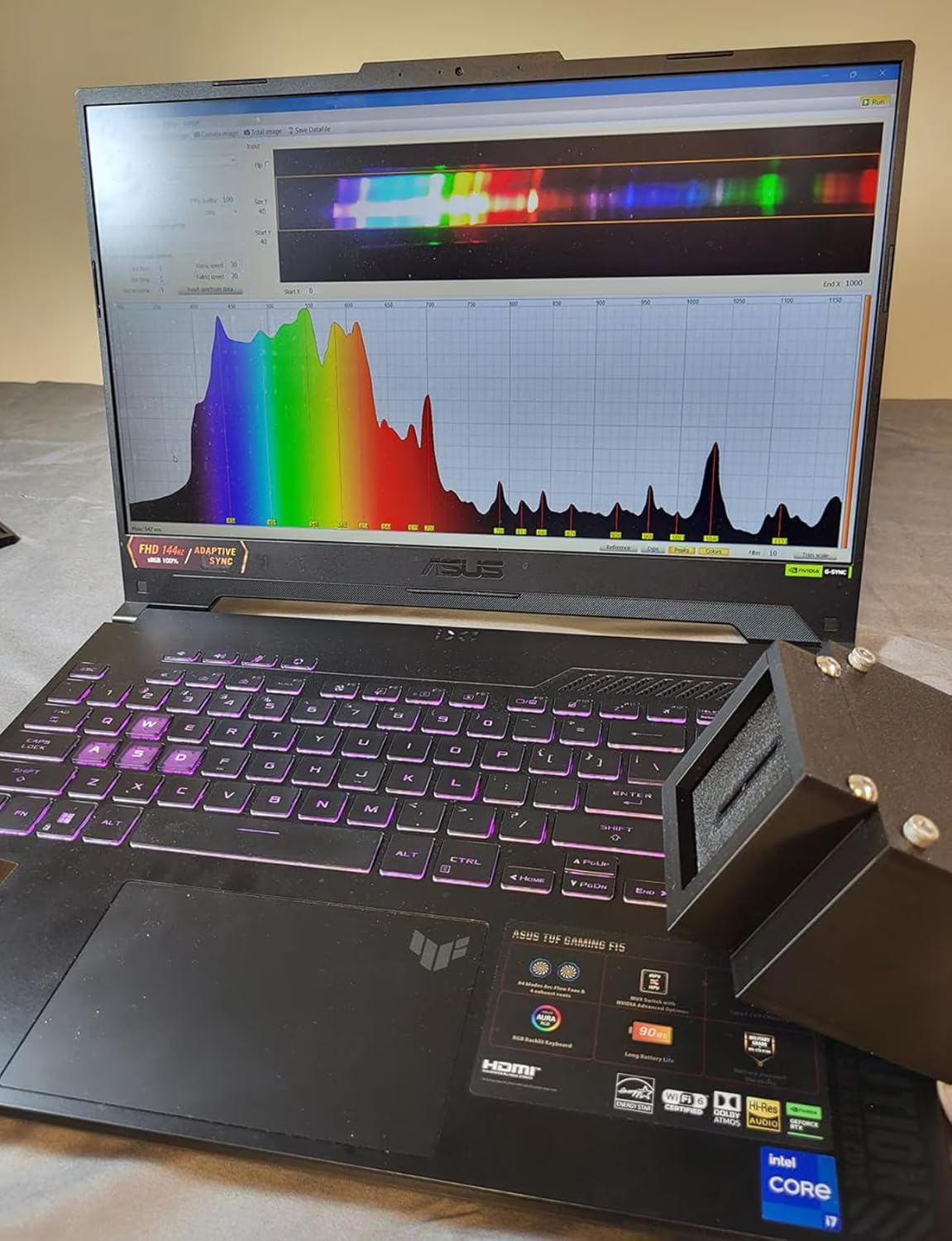 AQUA3D LAB Spectrometer, UV to NIR Light Analysis, 360-950nm Range, 1280x720 Camera, USB Plug and Play