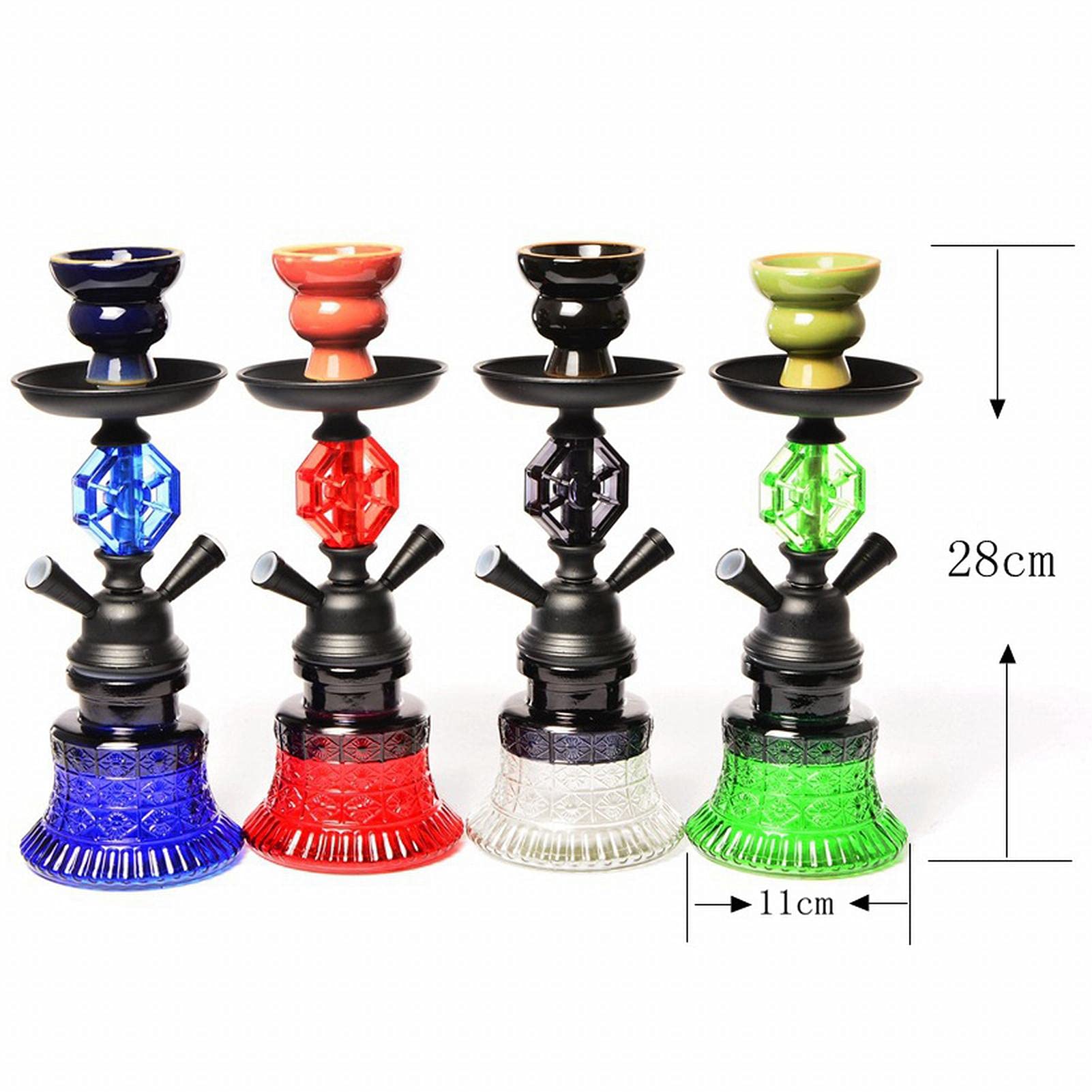 Set Portatile In Vetro Narghilè Set 2 Tubo Shisha Combo Set In Lega Di Alluminio + Materiale In Vetro, Con Super Durata Un Regalo Per I Vostri Parenti E Amici B