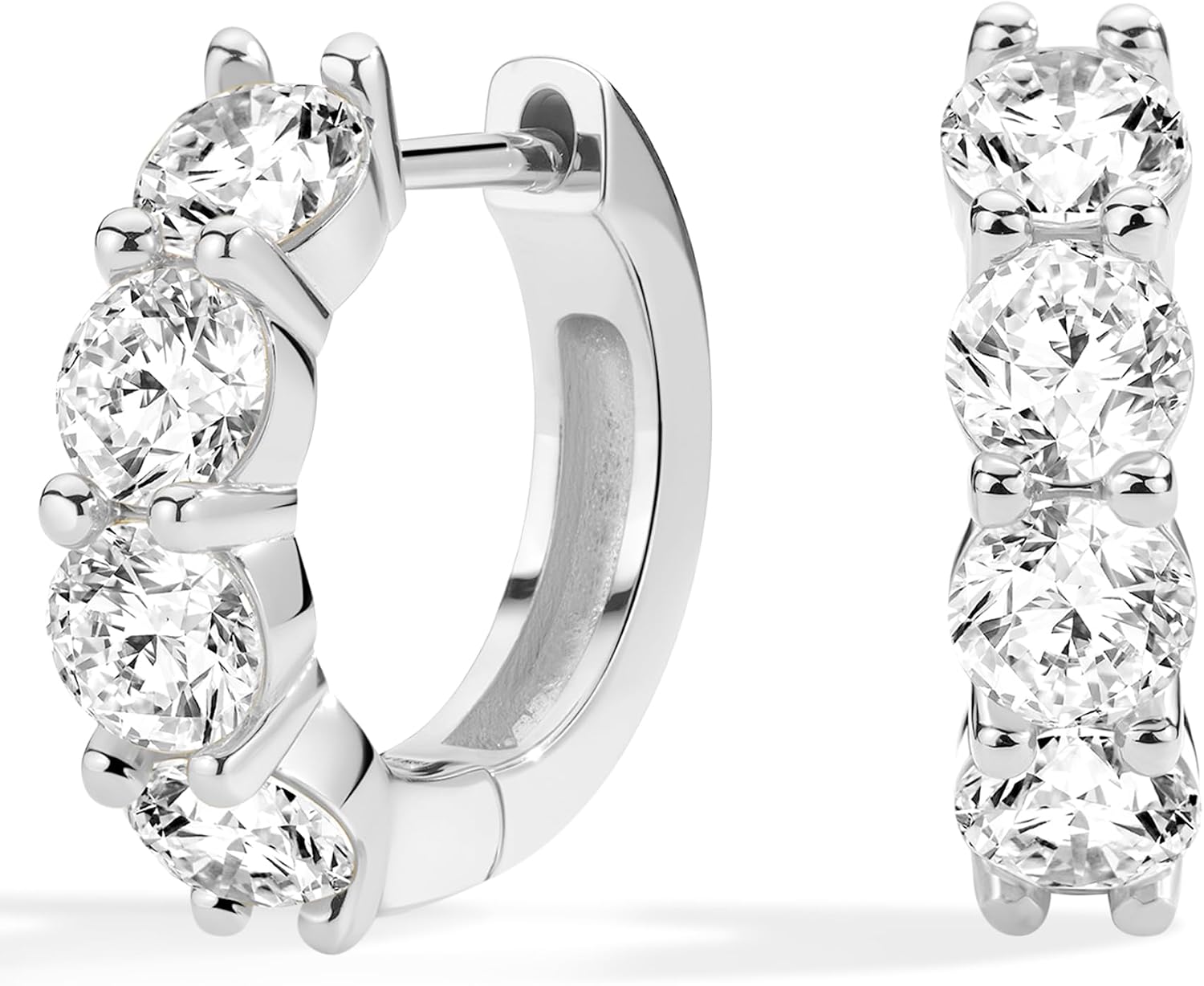 ASHINE 14k Gold Plated Huggie Earrings for Women, Small Hypoallergenic Stainless Steel Post Cuff Hoop Ear Ring Trendy Non Tarnish Cartilage Piercing Dainty Cubic Zirconia Jewelry