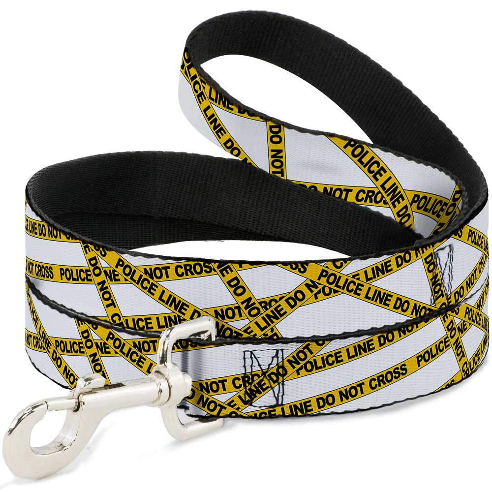 Laisse pour chien large 3,8 cm haute résistance blanc jaune 1,8m