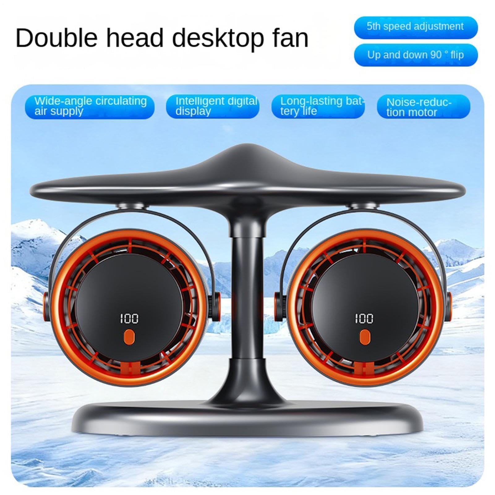 Ventilatore da scrivania ricaricabile USB a 5 velocità, design portatile da | ventilatore da tavolo ricaricabile usb ventola di raffreddamento portatile ventola a 5 velocità ventilatore da tavolo wireles
