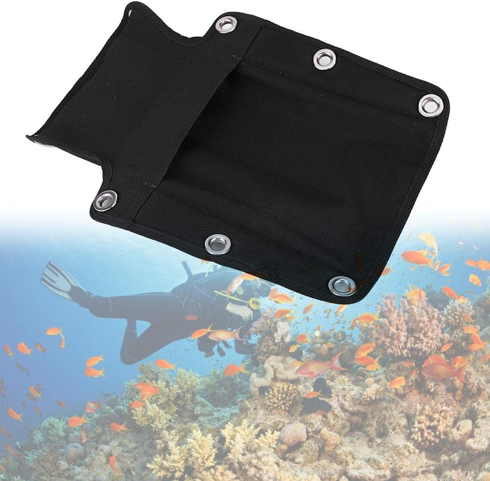 Scuba Diving Backplate Pad, Black Nylon Technical Dive Backplate Cushion for BCD Harness, Durable Gear Accessory