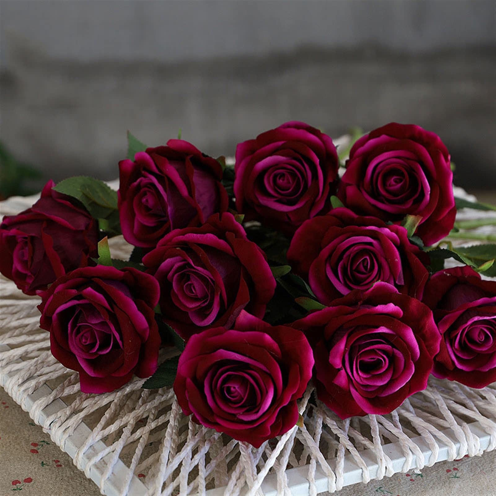 Amazon｜アートフラワー 10ピース/ロットシルクバラ造花偽物の花の花束