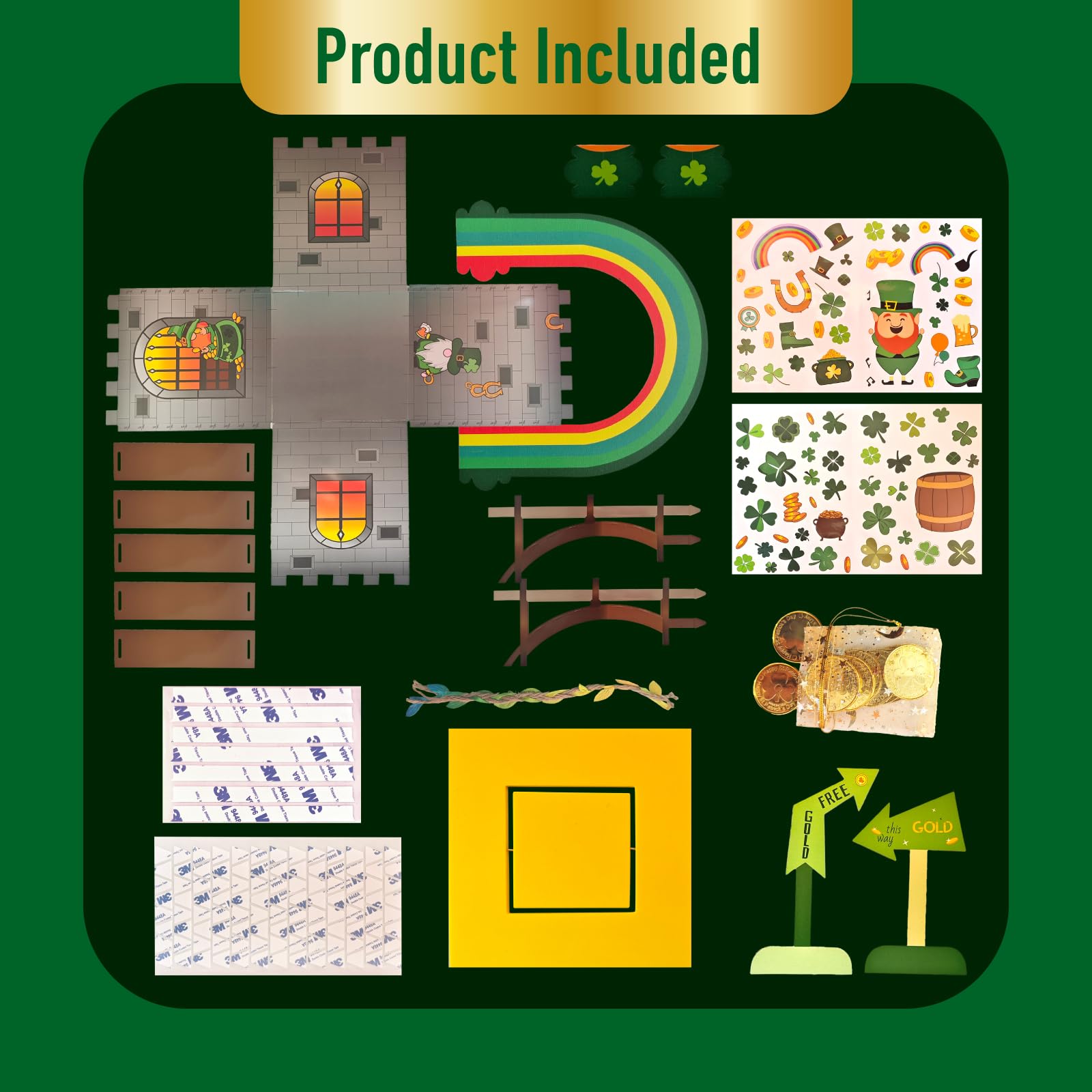 JJI St Patrick's Day Leprechaun Trap Kit St. Patricks Day Decorations Leprechaun Trap Crafts Kit for Kids St Patricks Day Party Supplies (CastleTrap) — view 5