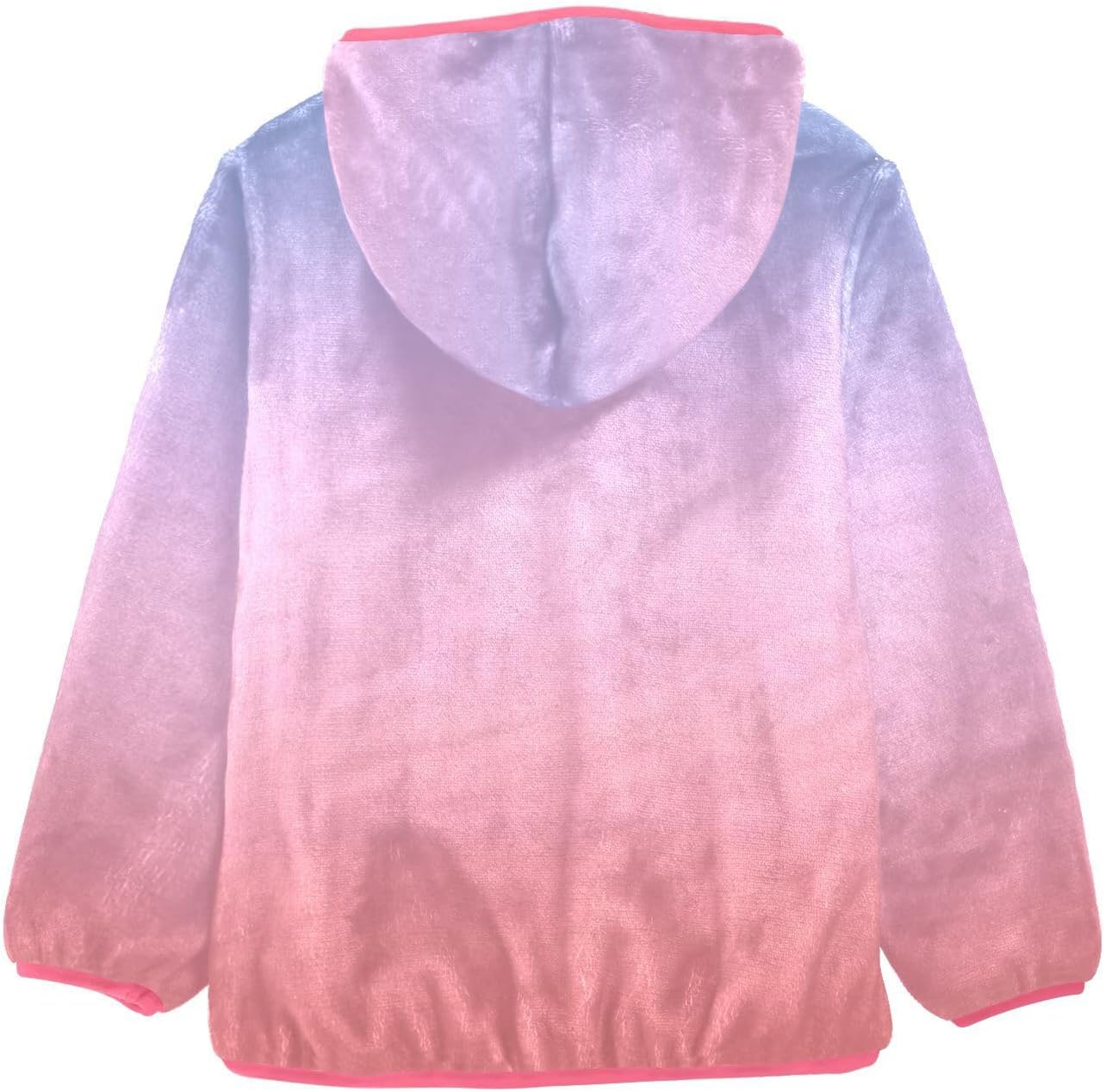 GuoChe Pink Purple Gradient Hooded Fleece Jacket Baby