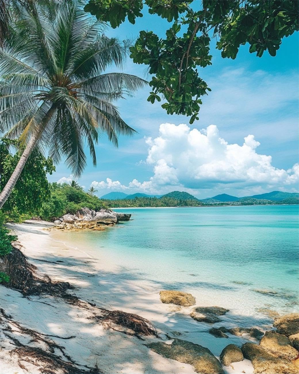 Rqwybcaxn Bead Cross Stitch Kits Koh Samui Bucht Landschaft 9CT 30x40cm