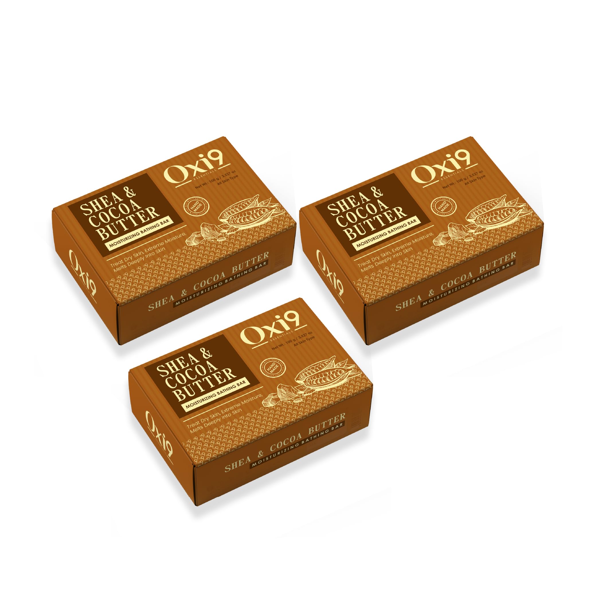Oxi9 Natural Shea & Cocoa Butter Moisturizing Bathing Bar 100 gm | Pack of 3 | Paraben Free | Sulfate Free-image-5
