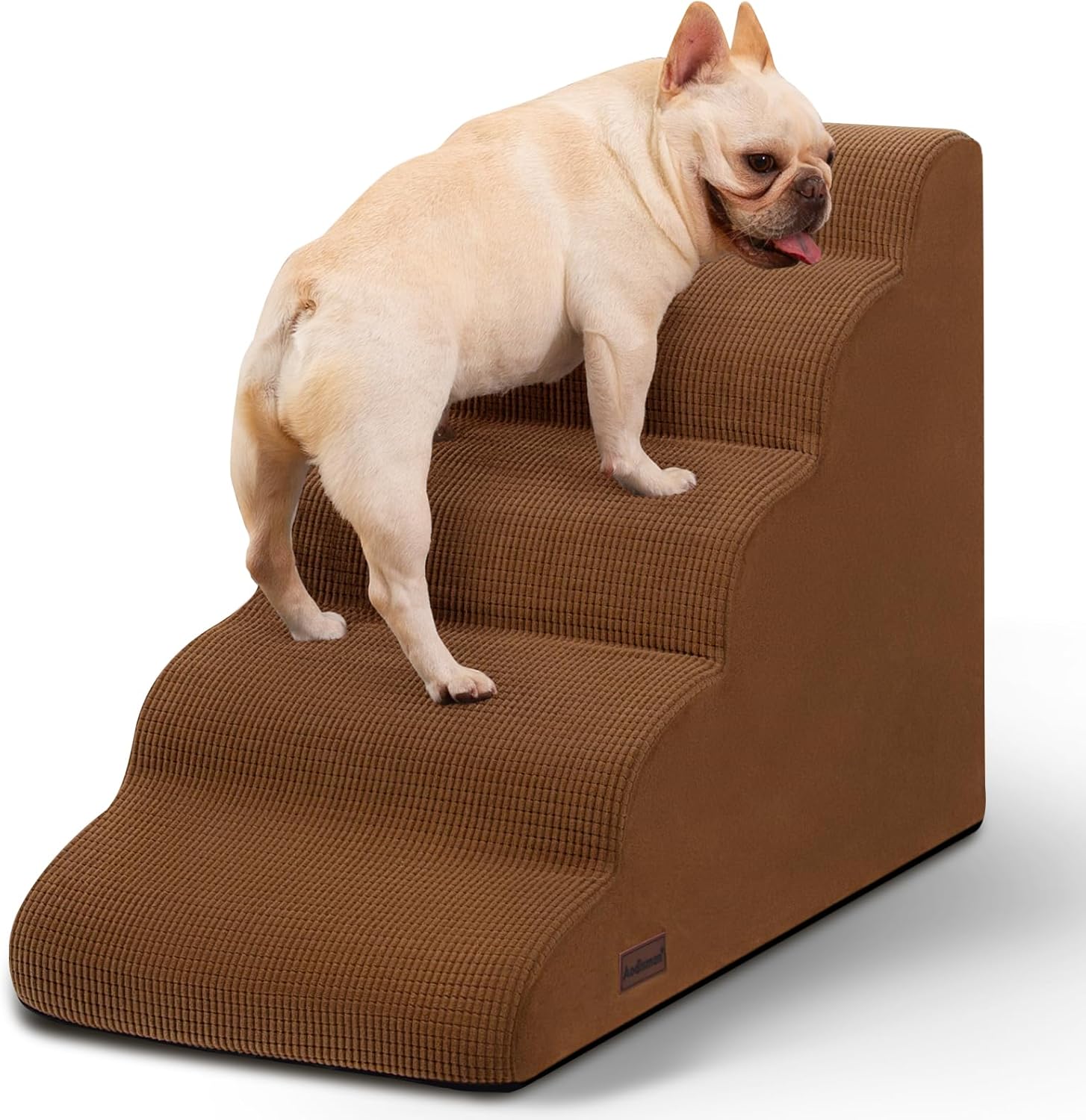 5-Step Dog Stairs and Ramp for High Bed,Non-Slip Sturdy Pet Steps for Small Dogs and Cats,22.2″ H,Brown 5-Step Dog Stairs and Ramp for High Bed,Non-Slip Sturdy Pet Steps for Small Dogs and Cats,22.2″ H,Brown