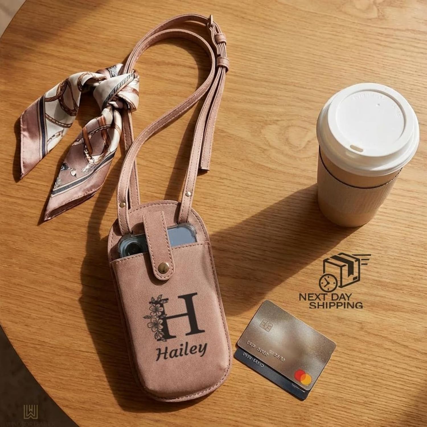 Personalized Leather Sling Bag, Custom Monogram Crossbody, Laser Engraved Travel Chest Bag Gift for Him or Her, Custom Logo Essentials Bag - Image 3