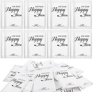 Ocmoiy Happy Tears Tissues (50-Pack) Wedding Tissues Packs for Guests Welcome Favor Bags, Bulk Individual Pocket Tissue Packs for Your Big Moments