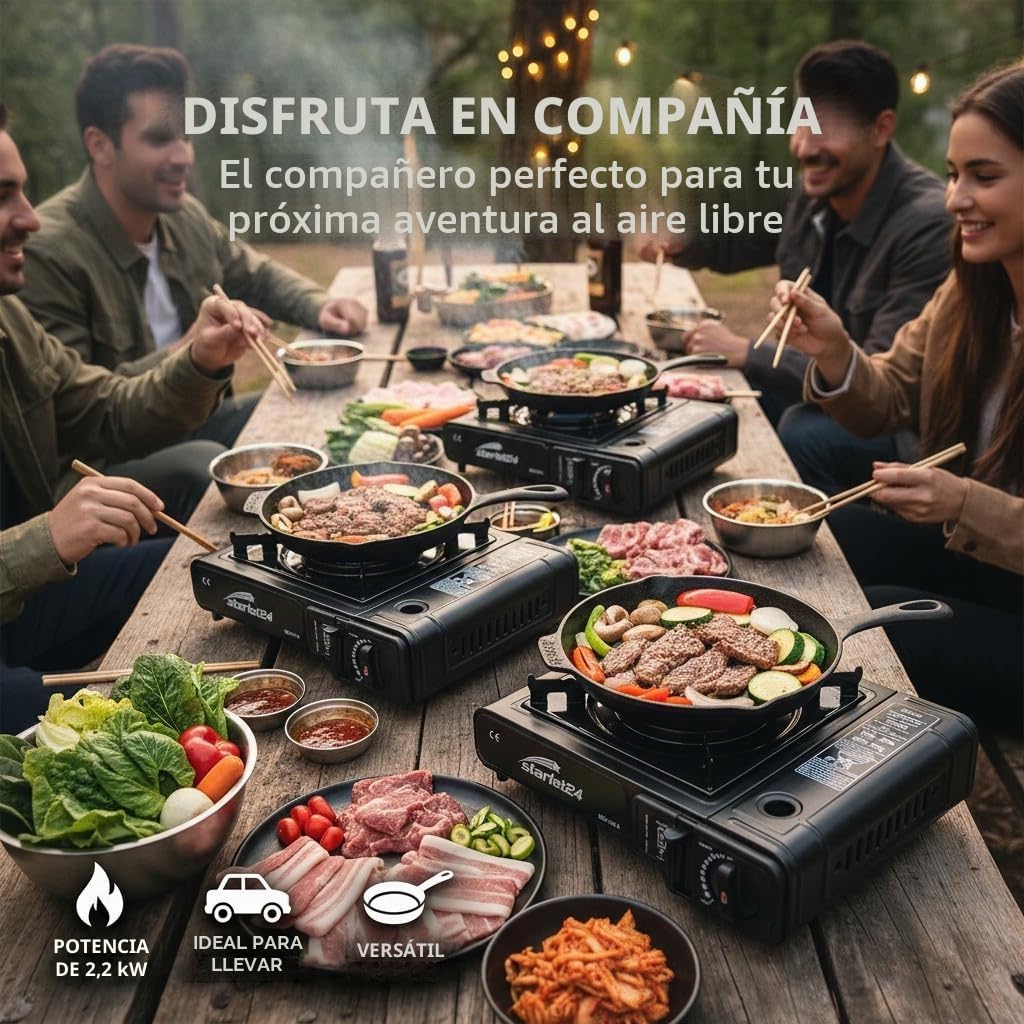 Starlet24 - Hornillo de Gas Compacto para Camping