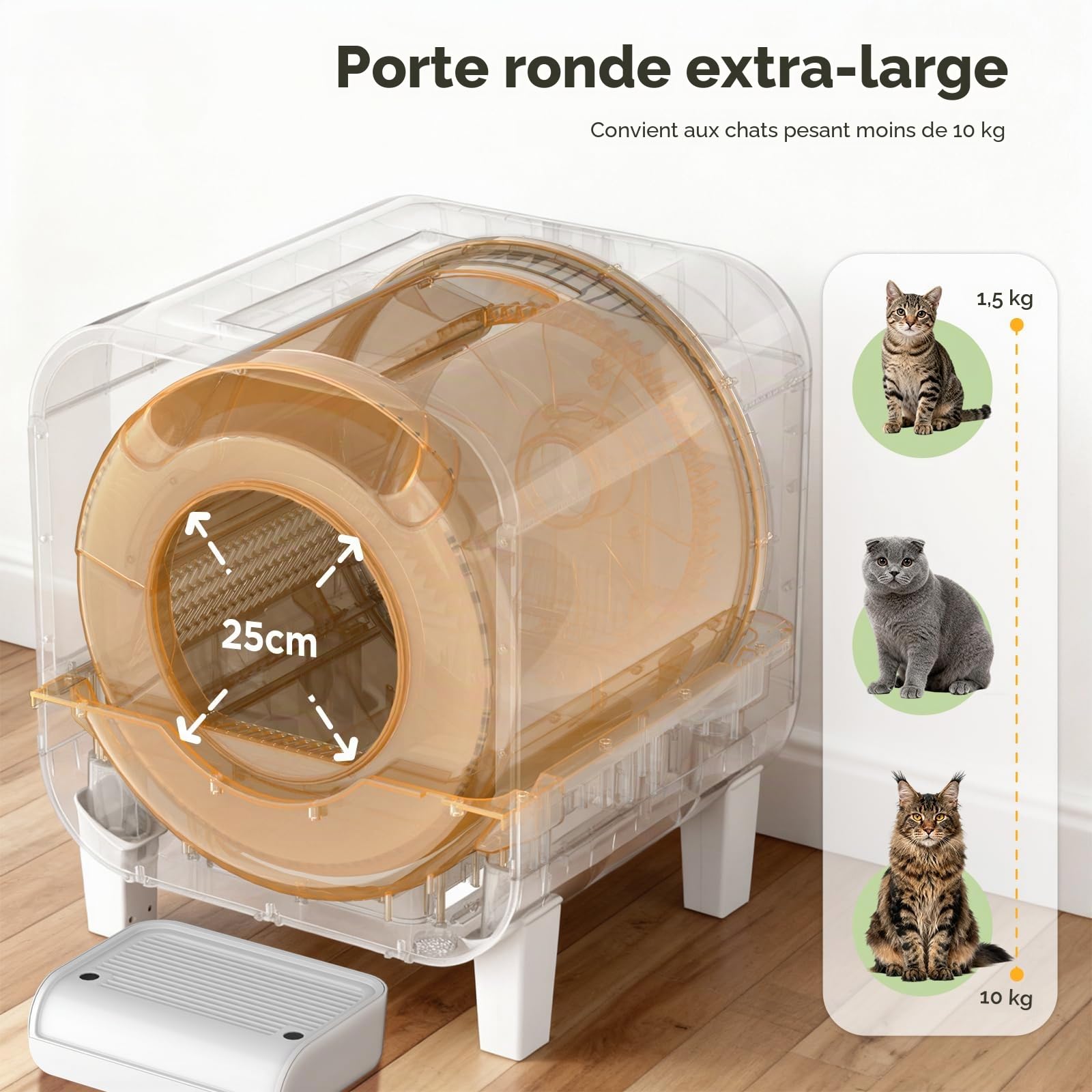 Gimars Litière pour Chat XXL 90 L Anti-pincement avec contrôle par Application, bac à litière Automatique pour Chat avec Tapis, Sacs poubelles et marchepied, Triple capteurs et contrôle des odeurs