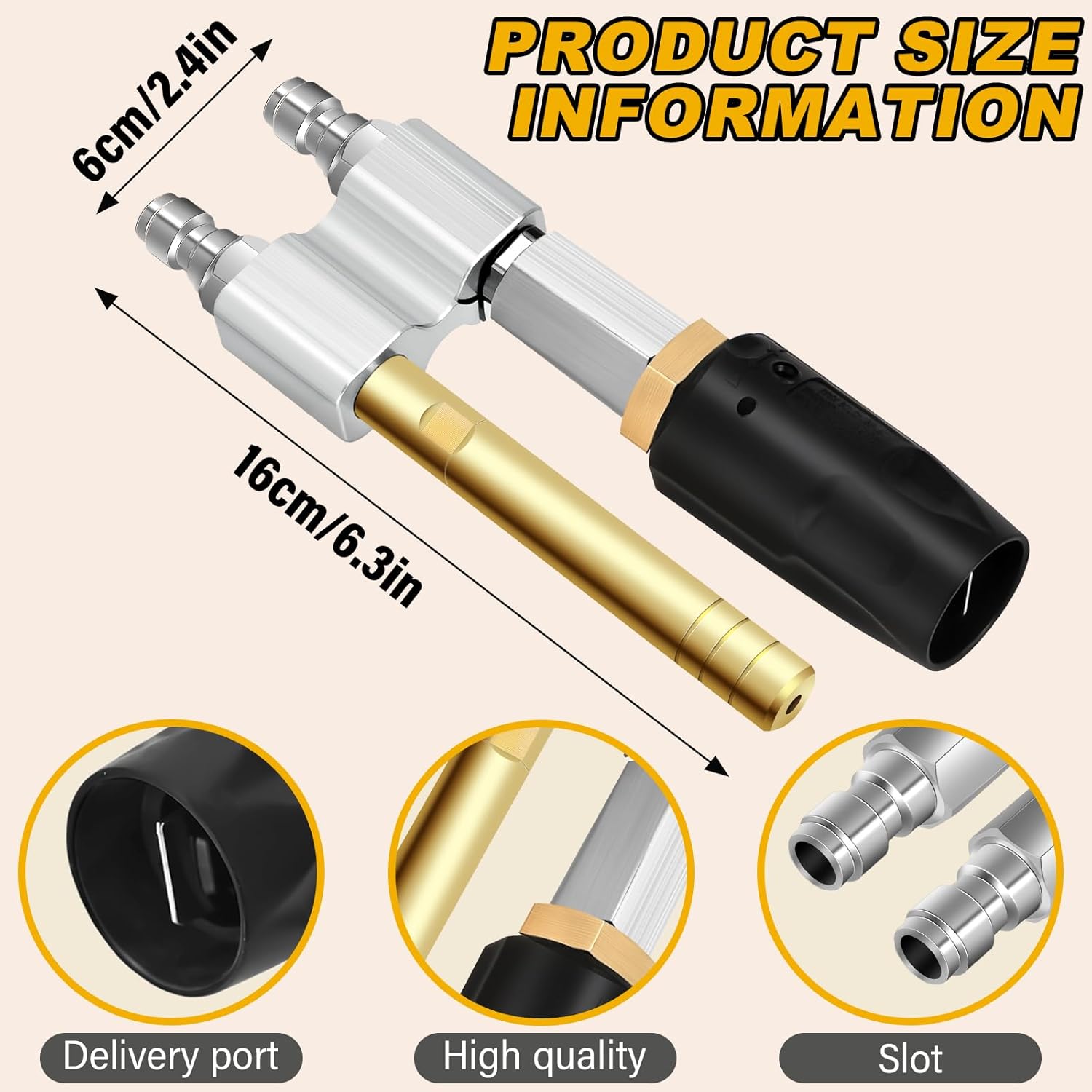 M5 Twist Nozzle,Adjustable Downstream Soft Wash Nozzles,Long Reach Soap Shooter Tip,1000-4500 PSI,1/4'' Quick Connect,3-7 GPM