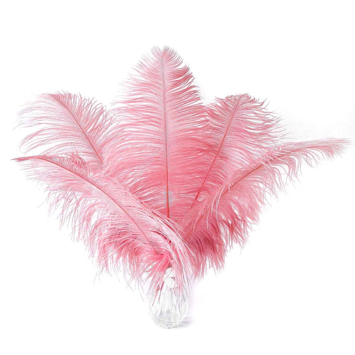 Ballinger 12pcs Natural Lotus Pink Ostrich Feathers Bulk - 10-12inch (25-30cm) for Wedding Party Centerpieces,Flower Arrangement and Home Decoration(Lotus Pink)