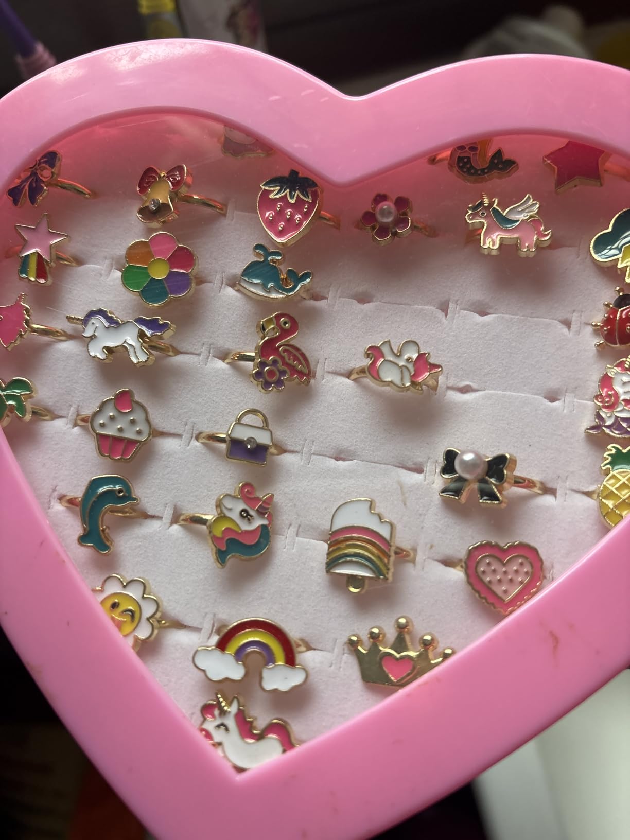 PASEMM 36pcs Little Girl Alloy Jewelry Rings, Adjustable Unicorn Rings ...