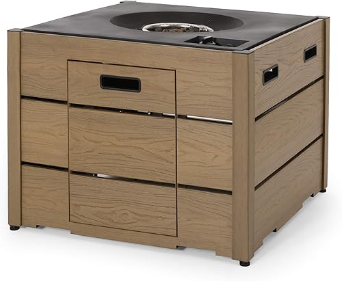 Miniatura 3 de Christopher Knight Home Archie Outdoor - Fogata cuadrada de 40,000 BTU, color marrón