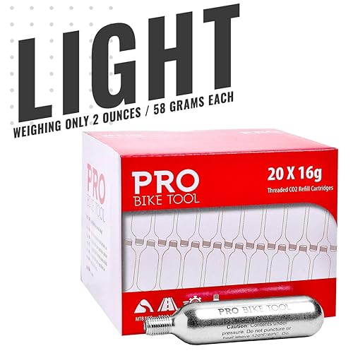 Miniatura 6 de Cartuchos de CO2 roscados de 0.66 onzas compatibles con todos los infladores manuales con conexión roscada, recarga rápida de aire para neumáticos