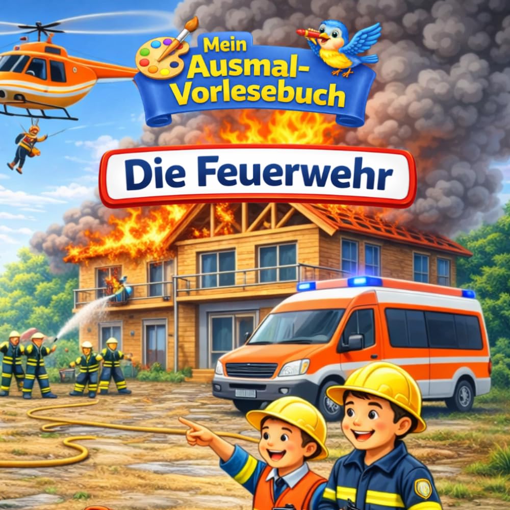 Mein Ausmal-Vorlesebuch: Die Feuerwehr: Interaktives Vorlese- und Ausmalbuch für Kinder ab 3 Jahren - Mit Feuerwehrautos, Einsatz und Ausrüstung | ... und Ausmalbuch für Kinder ab 3 Jahren)