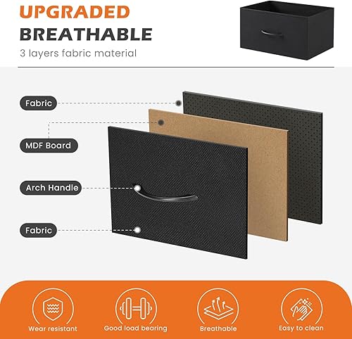 Miniatura 6 de Sweetcrispy Mesita de noche pequeña cómoda de dormitorio con 4 cajones de tela, mueble auxiliar de cabecera mesa auxiliar, mesita de noche cómoda