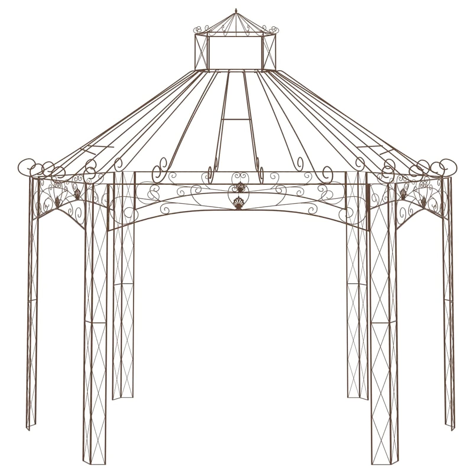 LAPOOH Pergola ogrodowa, Łuki ogrodowe, stojak na rośliny pnącze, antyczny brąz 400x258x378 cm żelazo
