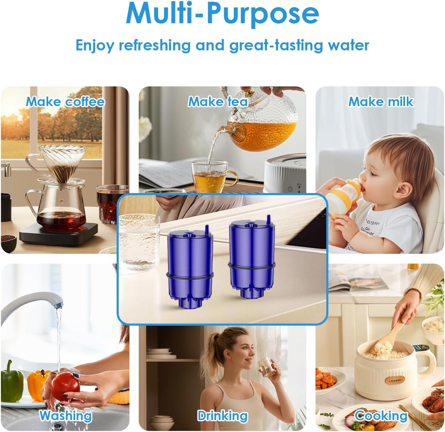Faucet Water Filter Replacement Fit for All PUR, for PUR Plus Faucet Filtration Systems, NSF Certified Water Filter Compatible with Pur RF-9999, 2 Pack - Image 7