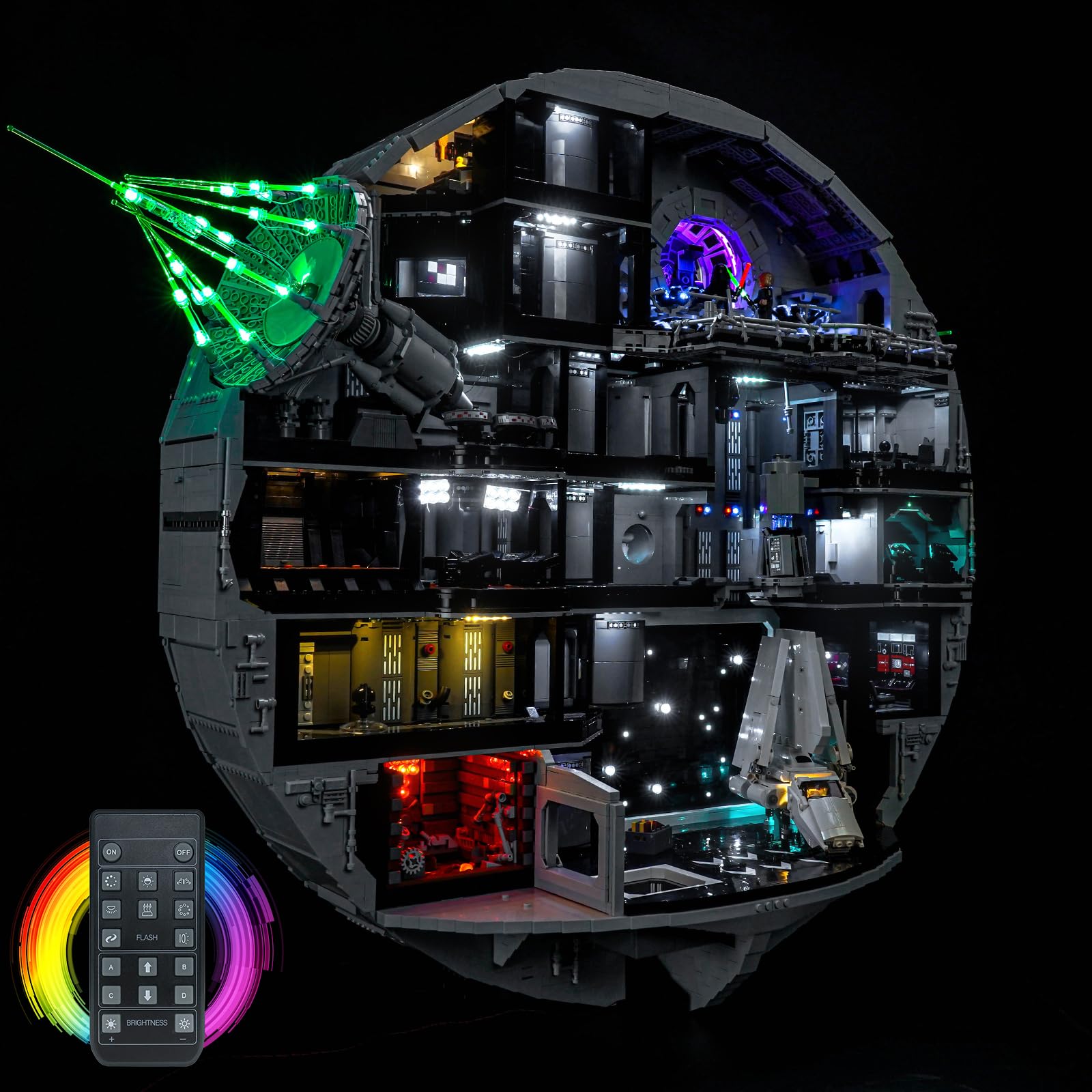 Kit de iluminación remota BrickBling compatible con Lego Death Star 75419 (sin modelo), kit de iluminación LED compatible con juguetes creativos Lego Death Star