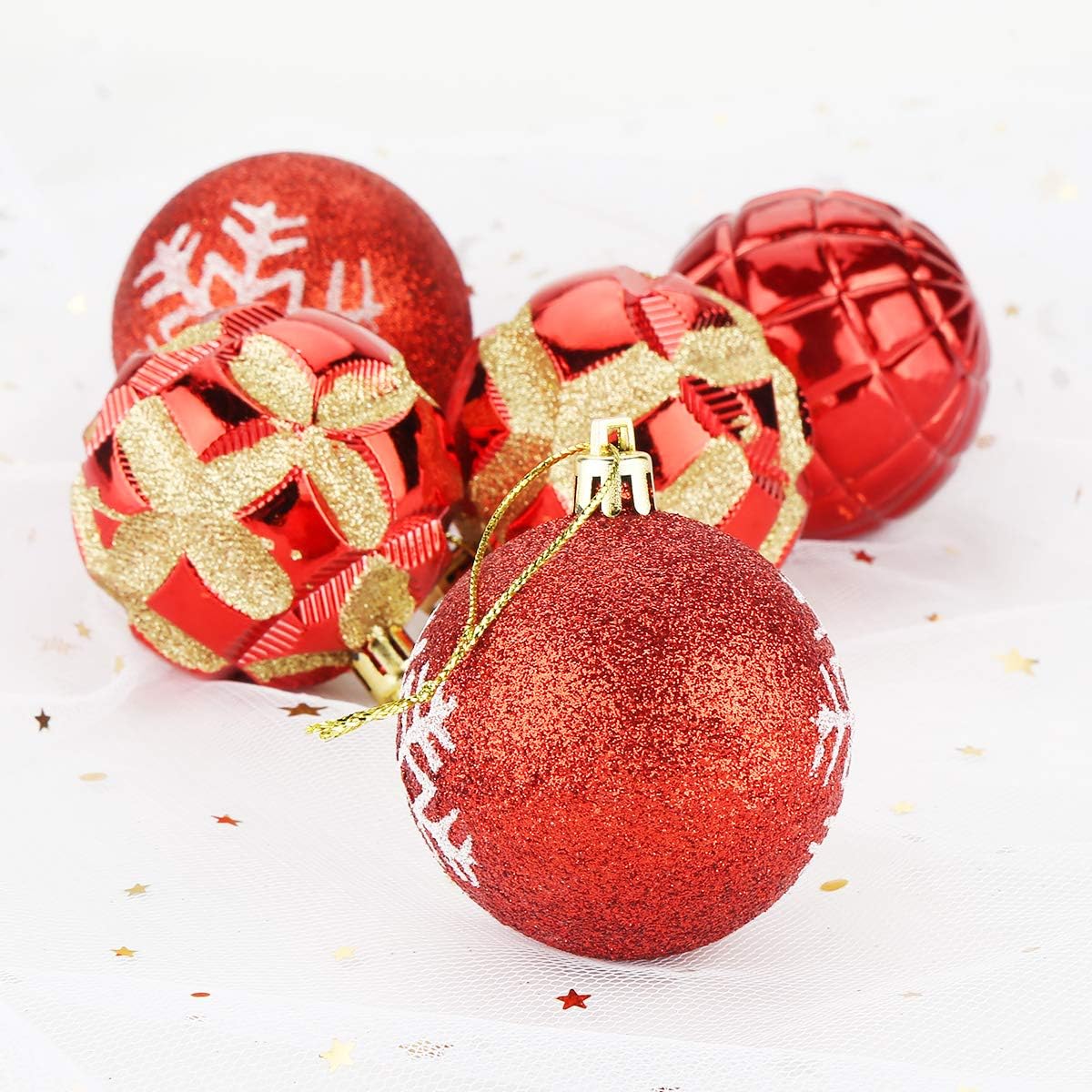 Aitsite Christmas Ball Ornament (Red, 2.36")