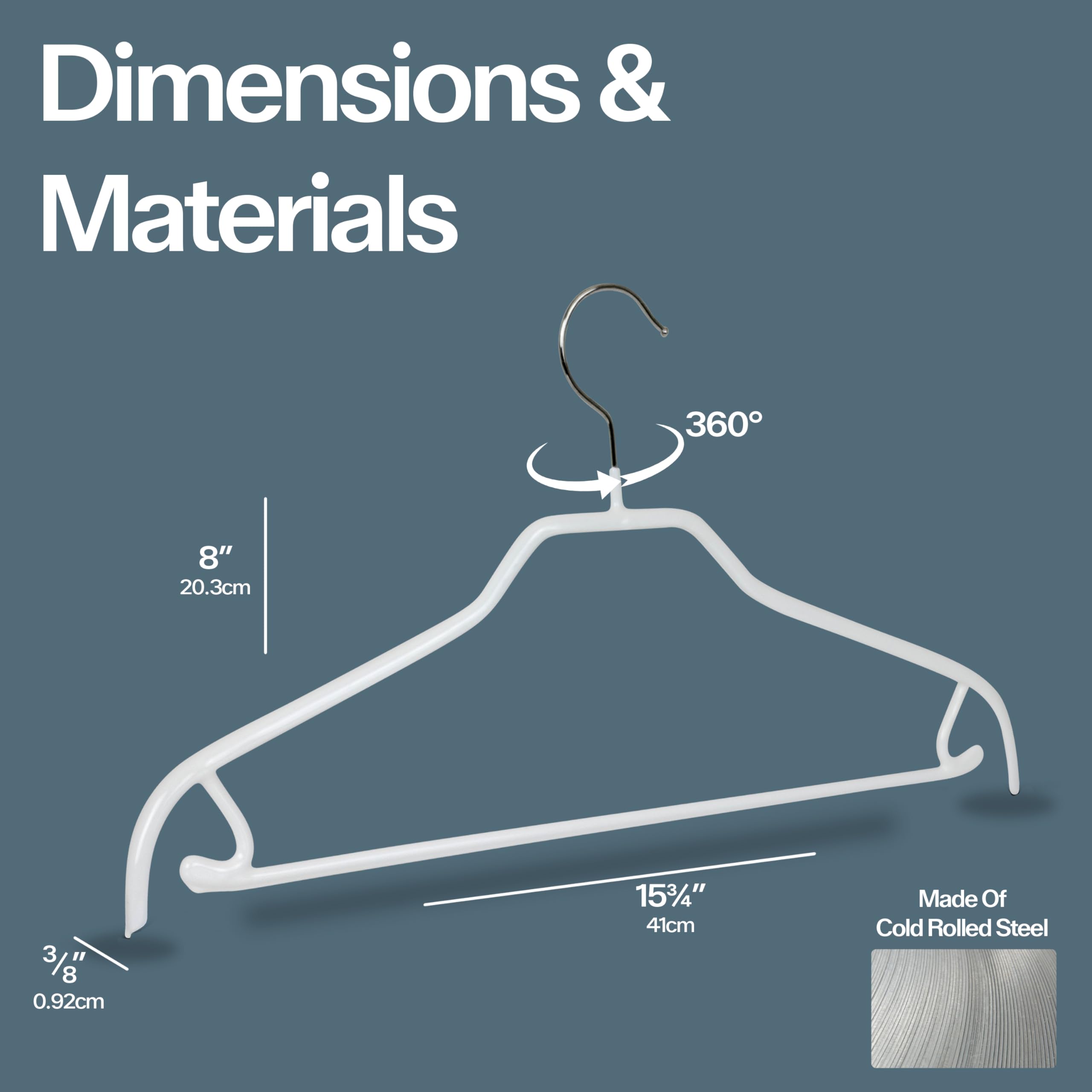 MAWA by Reston Lloyd Silhouette - Percha para Pantalones y Faldas (5 Unidades), Color Blanco