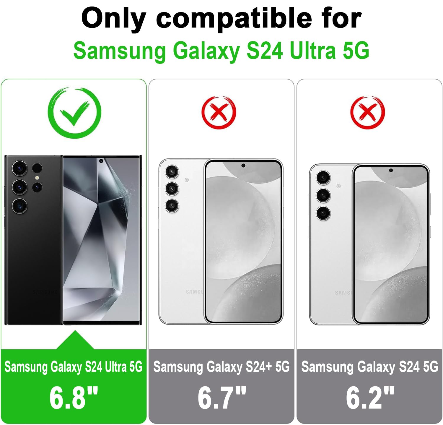 AROYI Cover Compatibile con Samsung S24 Ultra 5G, Cover S24 Ultra 5G Protezione Fotocamera Anti Graffio Hard PC Custodia per Samsung Galaxy S24 Ultra 5G (6.8") - Nero