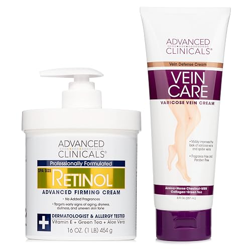 Advanced Clinicals Retinol Firming Cream + Vein Care Varicose Leg