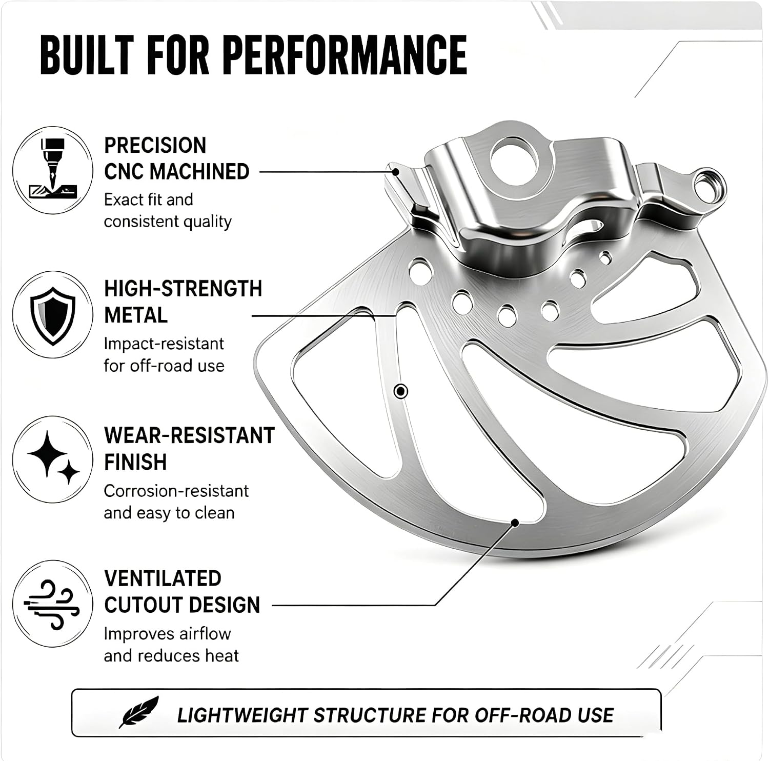 Front Brake Disc Protection Cover for SURRON Ultra Bee, Off‑Road Electric Bikes SurRon Motorcycles Parts – Silver