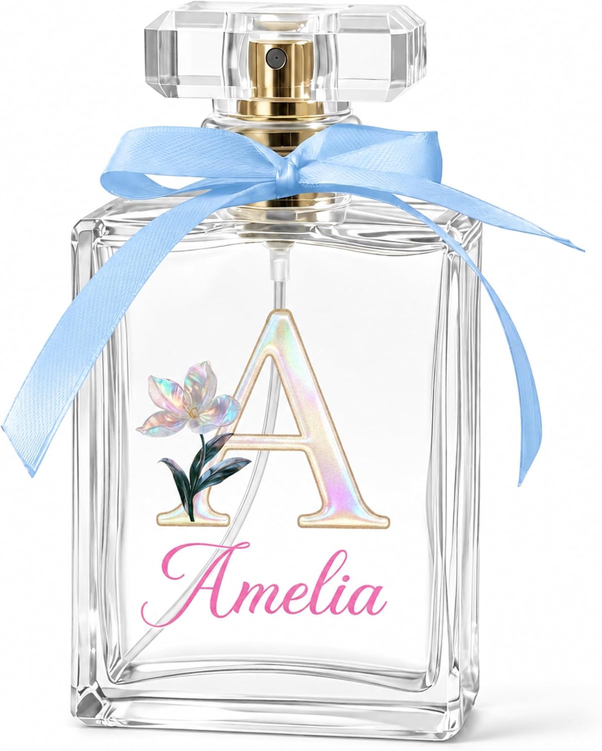 callie Personalized Perfume Bottle Empty - Birth Flower & Name