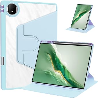 Rotating Case for Huawei Honor Magic Pad 2 12.3 inch with Pencil Holder, Clear Hard Back Cover, 360 Rotating Stand & Auto Wake/Sleep Full Cover ProtectionBlue