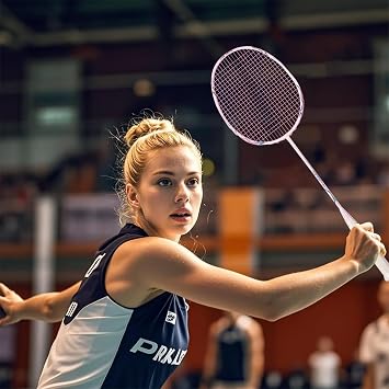 Badminton Racket,Badminton Racket Set,82 Gram Lightweight Carbon Fiber One-Piece Molded Durable Grade Racket,Including 2 Rackets,2 Nylon Shuttlecocks,And 1 Ball Bag