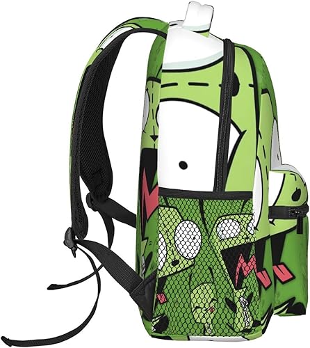 Miniatura 3 de Mochilas Invader Anime Zim Mochila ajustable para laptop Bolsa de hombro doble para mujeres hombres escalada compras trabajo, Negro -, Mochilas