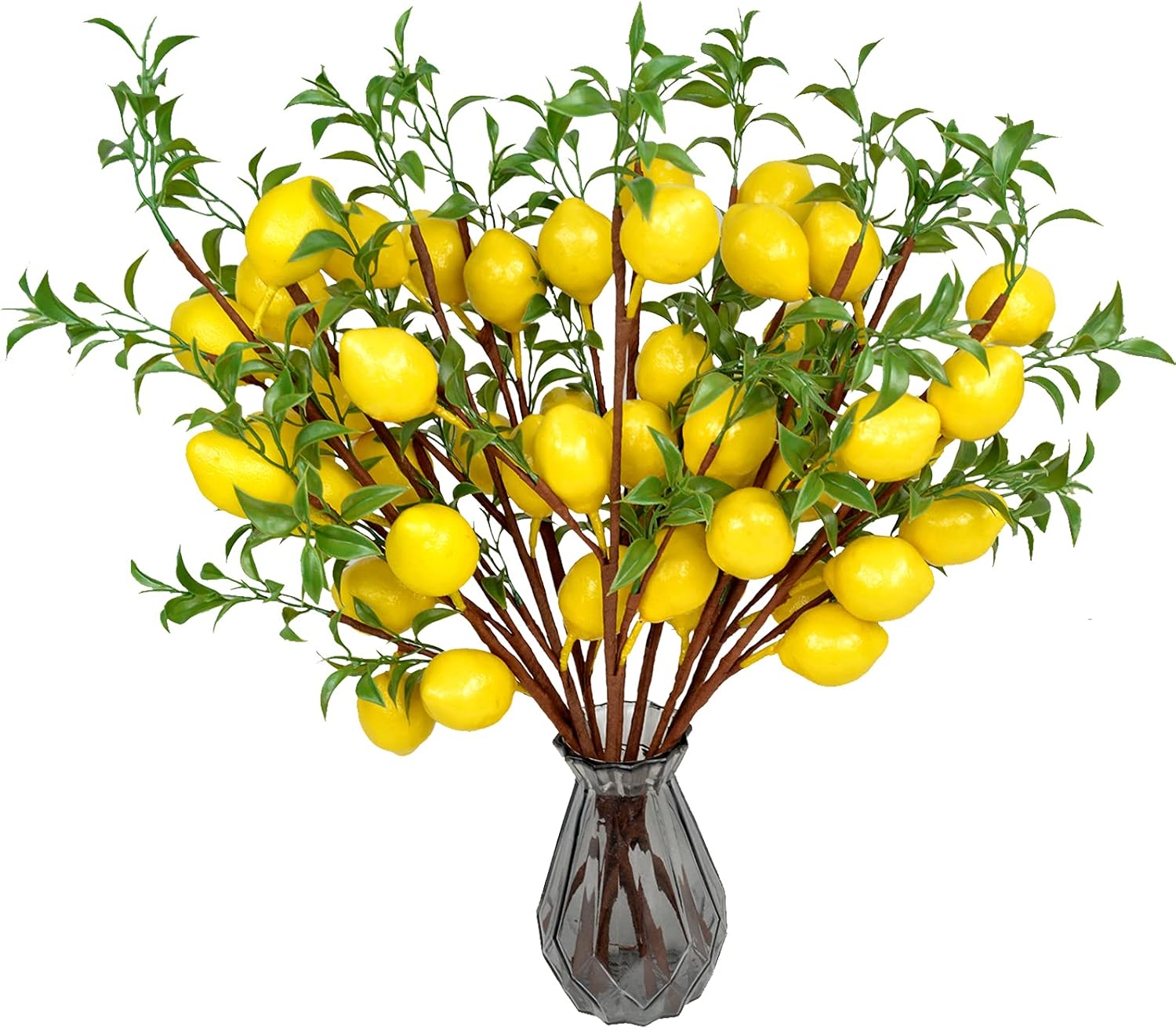 VIERENA 6PCS Lemon Decor Fake Lemons Branch Yellow Artificial Lemon for Kitchen,Party,Farmhouse,Table Centerpiece,Home Decoration
