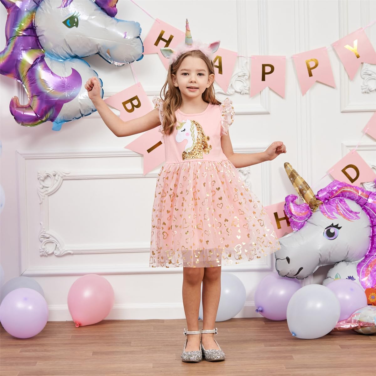 Toddler Girls Long Sleeve Autumn Spring Dress Casual Outfits Party Tutu Dress Gifts for 3-7 Years