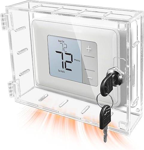 Cubierta grande para caja de termostato con llave, caja de cubierta de termostato transparente con cerradura se adapta a todos los termostatos