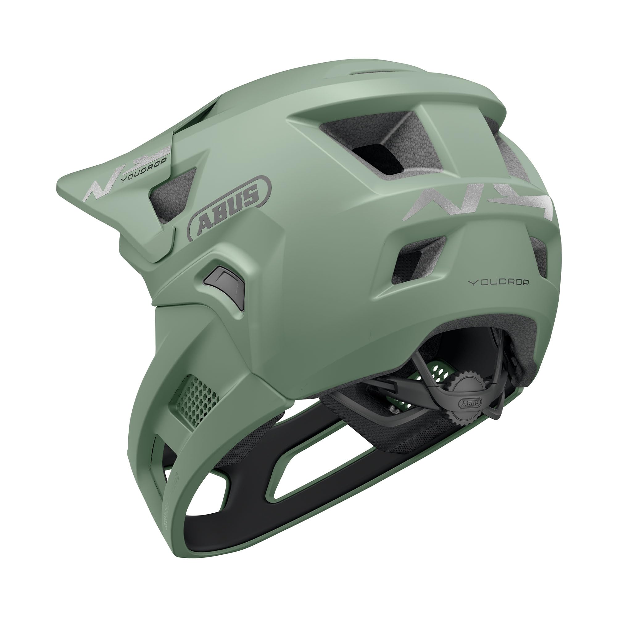 ABUS Casco MTB YouDrop FF para Niños, Verde, Talla S