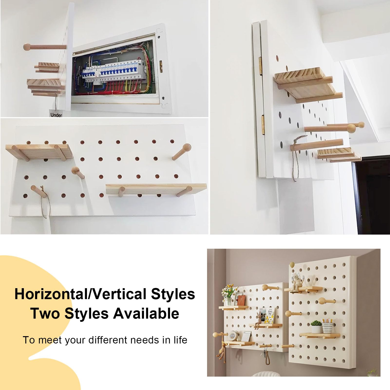 Cuadro para Tapar Cuadro Electrico con Estantes, Revestimiento Cuadro Eléctrico Madera, Cubiertas de Medidor Eléctrico Montadas en La Pared, Cubierta del Panel de Disyuntor Horizontal A 50x40cm