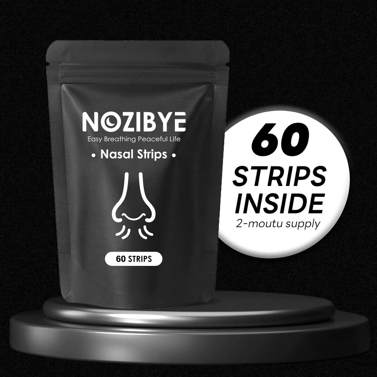 Nose Strips for Breathing | Anti Snore & Better Sleep (60 Count, Black) - Nasal Strips for Breathing, Stop Snoring, Clear Airways - Image 7