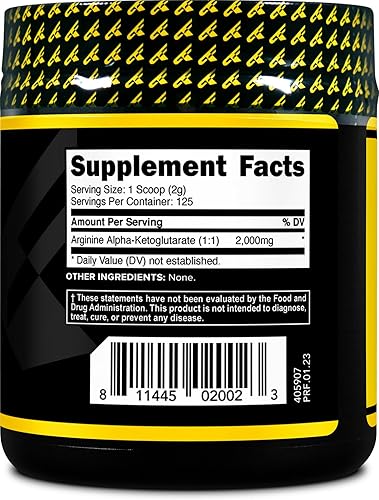 Miniatura 4 de PrimaForce AAKG Arginina en polvo, 8.82 oz (L-arginina y ácido alfa-cetoglutarato) Suplemento de entrenamiento premium, sin OMG, vegano, sin gluten